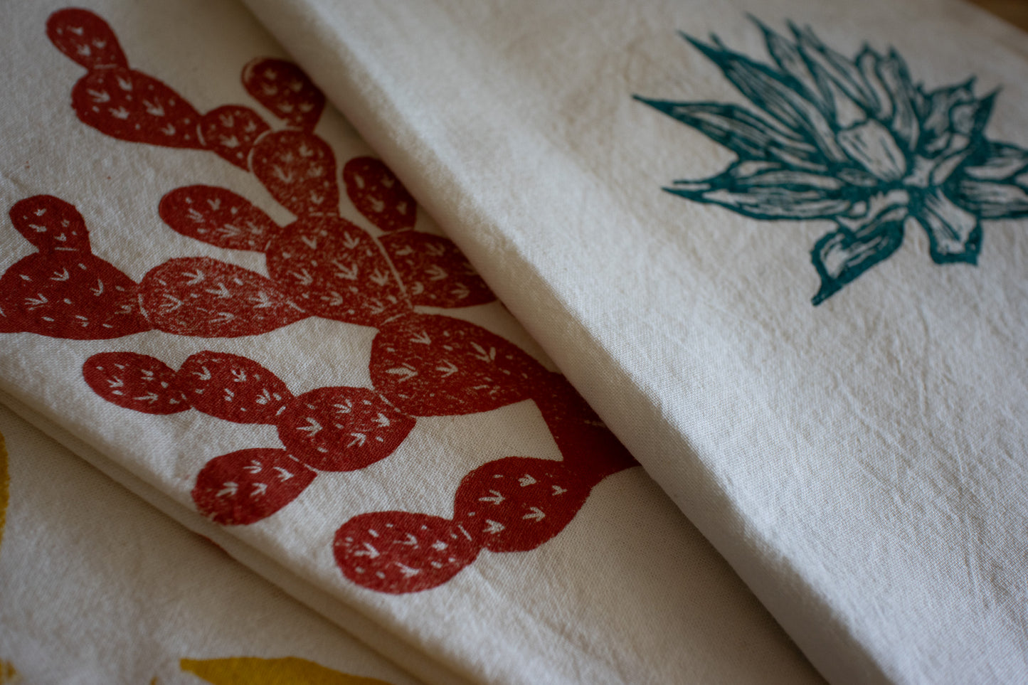 Block Printed Flour Sack Cotton Tea Towel