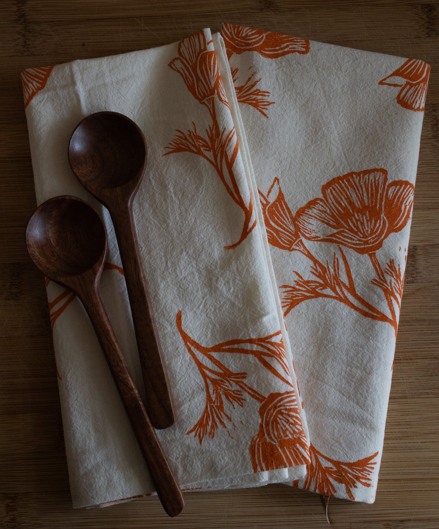 Blockprinted Flour Sack Cotton Napkins (Set of 2), natural